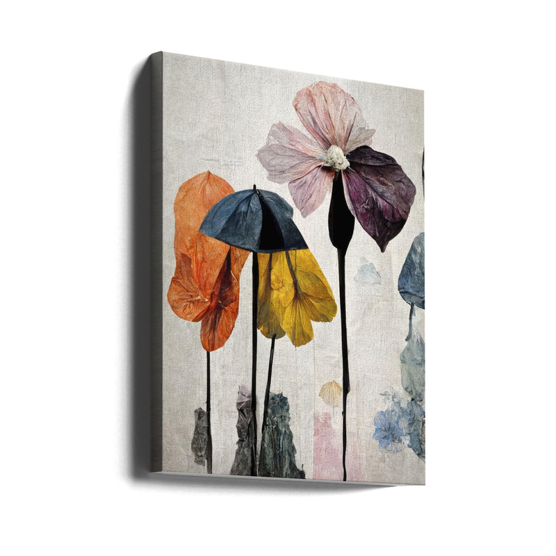 Umbrella Flowers No2 - Stretched Canvas, Poster or Fine Art Print I Heart Wall Art