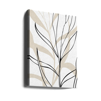 Lively Line Leaves - Stretched Canvas, Poster or Fine Art Print I Heart Wall Art