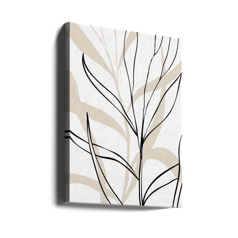 Lively Line Leaves - Stretched Canvas, Poster or Fine Art Print I Heart Wall Art