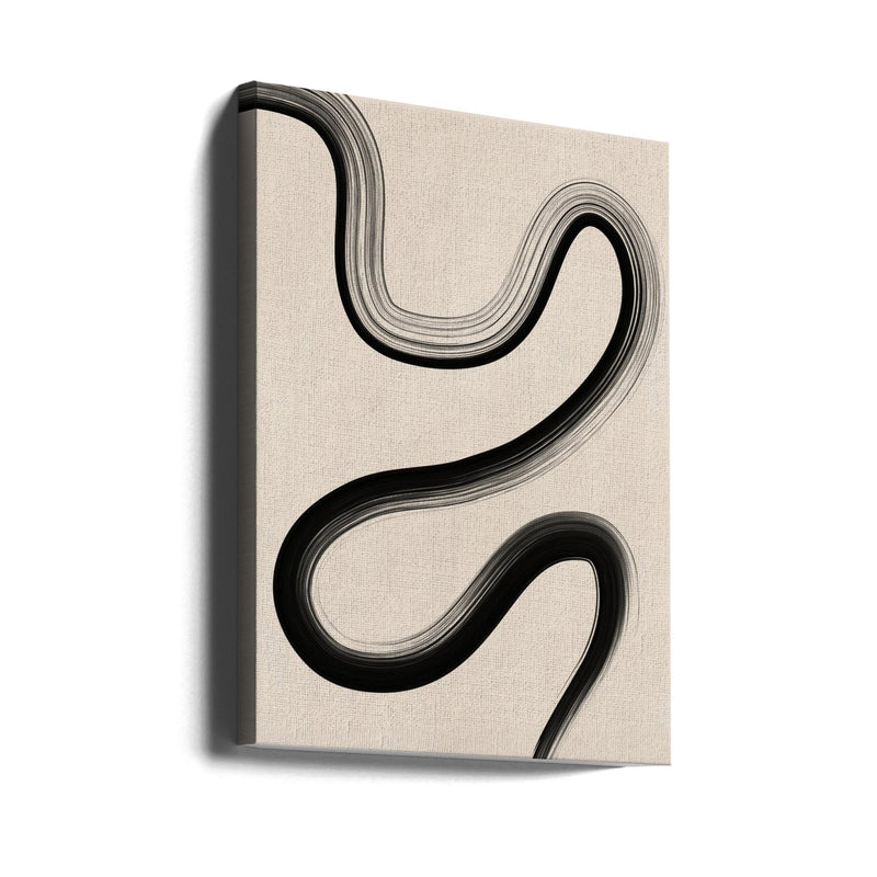 Black Brush Stroke Art - Stretched Canvas, Poster or Fine Art Print I Heart Wall Art