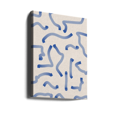 Blue Meandering Paths - Stretched Canvas, Poster or Fine Art Print I Heart Wall Art