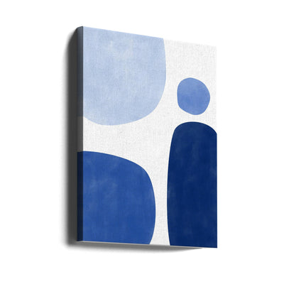 Blue Geometric Flow - Stretched Canvas, Poster or Fine Art Print I Heart Wall Art