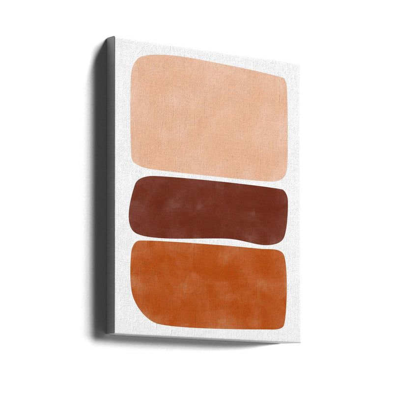 Three Stacked Earthy Toned Rectangles - Stretched Canvas, Poster or Fine Art Print I Heart Wall Art