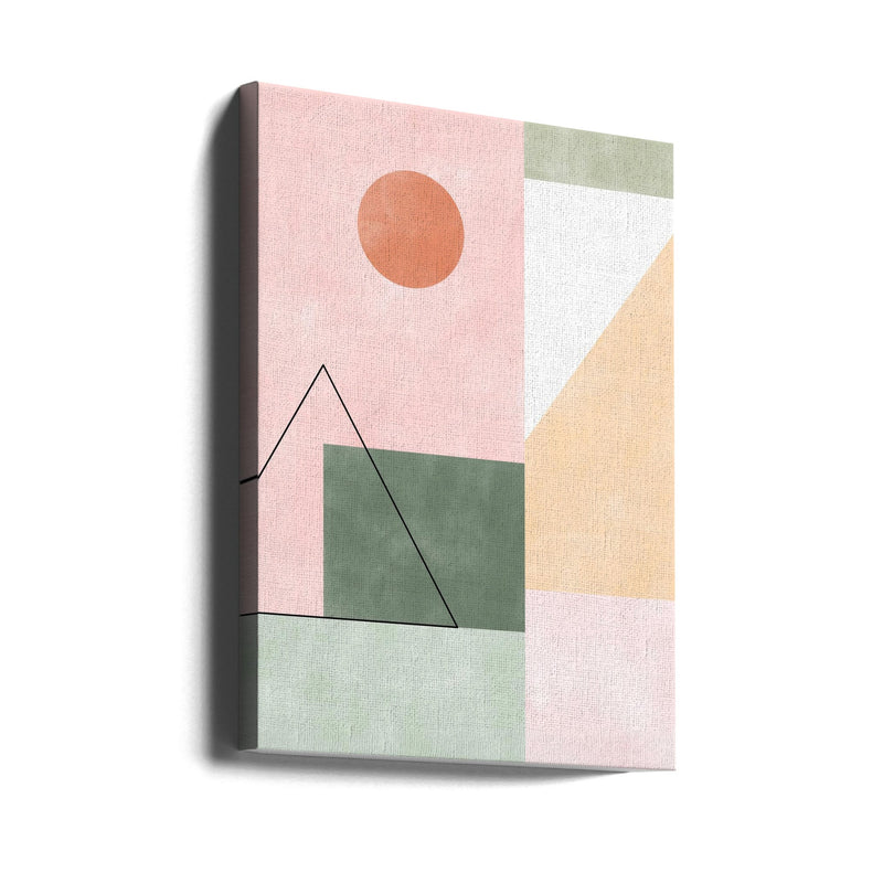 Pastel Tones With Minimalist Shapes - Stretched Canvas, Poster or Fine Art Print I Heart Wall Art