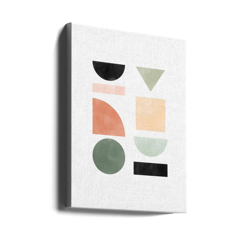 Abstract Geometric With Colorful Shapes - Stretched Canvas, Poster or Fine Art Print I Heart Wall Art