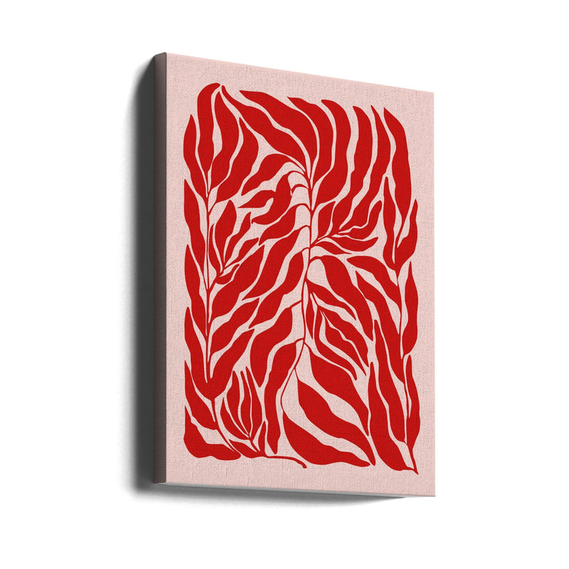 Red Leaf Harmony - Stretched Canvas, Poster or Fine Art Print I Heart Wall Art