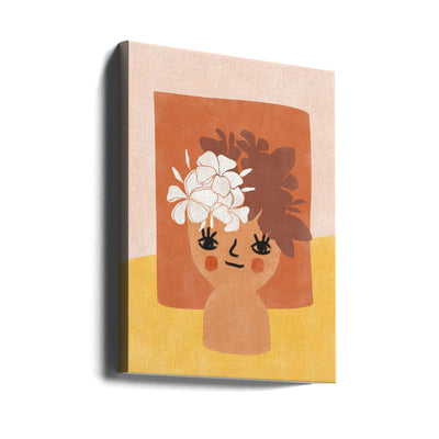 Floral Whimsy Face - Stretched Canvas, Poster or Fine Art Print I Heart Wall Art