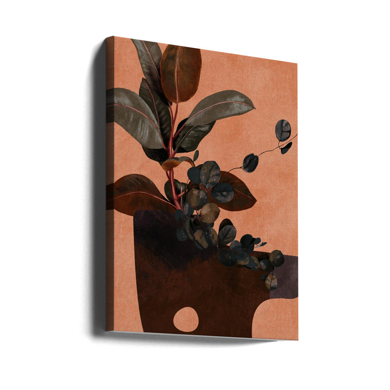 Leaves More 6 Red - Stretched Canvas, Poster or Fine Art Print I Heart Wall Art