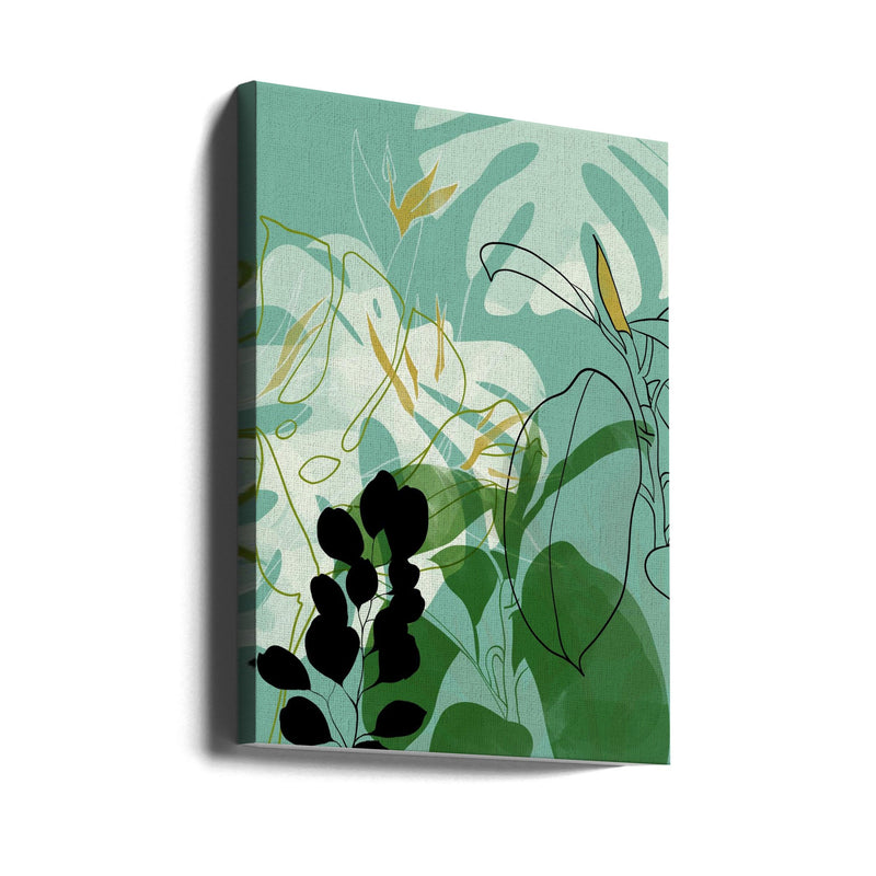 Leaves Line Boho2 - Stretched Canvas, Poster or Fine Art Print I Heart Wall Art