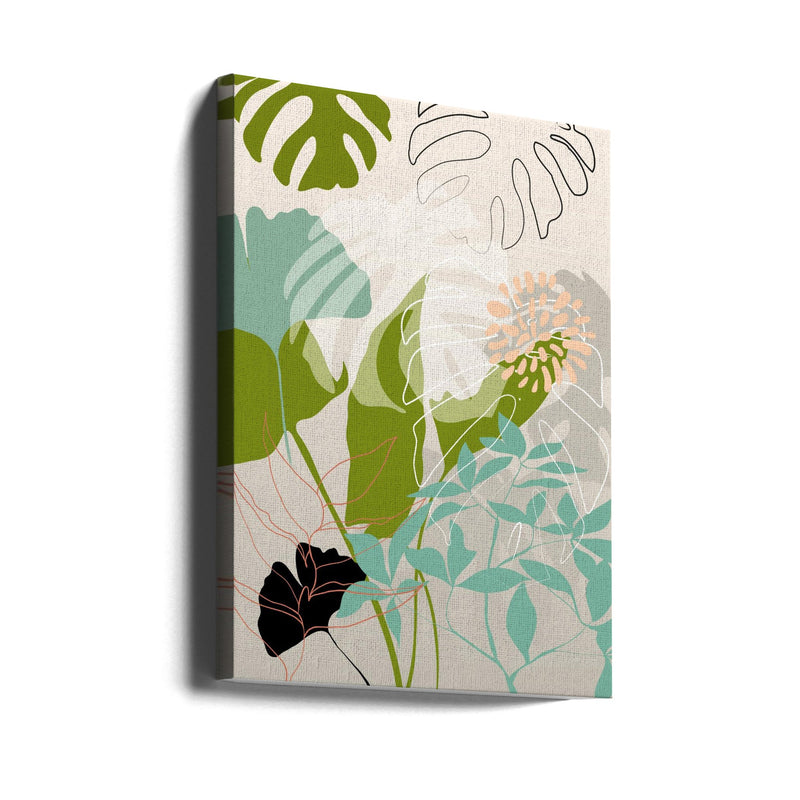 Leaves Line Boho3 Kopie - Stretched Canvas, Poster or Fine Art Print I Heart Wall Art