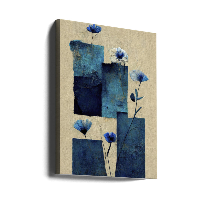 Blocks And Flowers - Stretched Canvas, Poster or Fine Art Print I Heart Wall Art