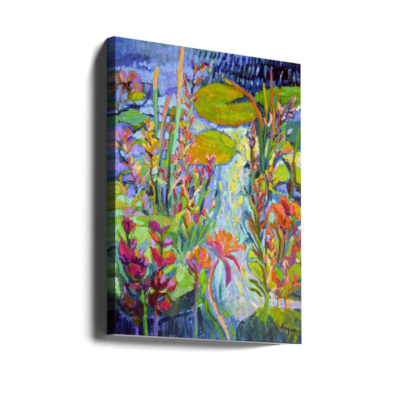 Vibrant Garden Path - Stretched Canvas, Poster or Fine Art Print I Heart Wall Art