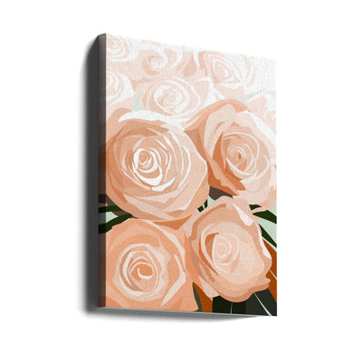 Coral roses - Stretched Canvas, Poster or Fine Art Print I Heart Wall Art