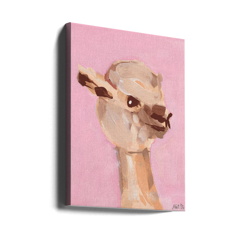 Pastel Pink Alpaca - Stretched Canvas, Poster or Fine Art Print I Heart Wall Art