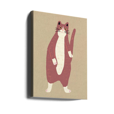 Brown and white cat - Stretched Canvas, Poster or Fine Art Print I Heart Wall Art