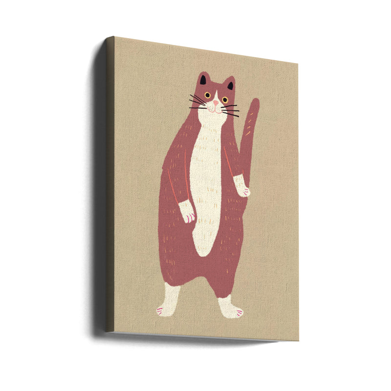 Brown and white cat - Stretched Canvas, Poster or Fine Art Print I Heart Wall Art