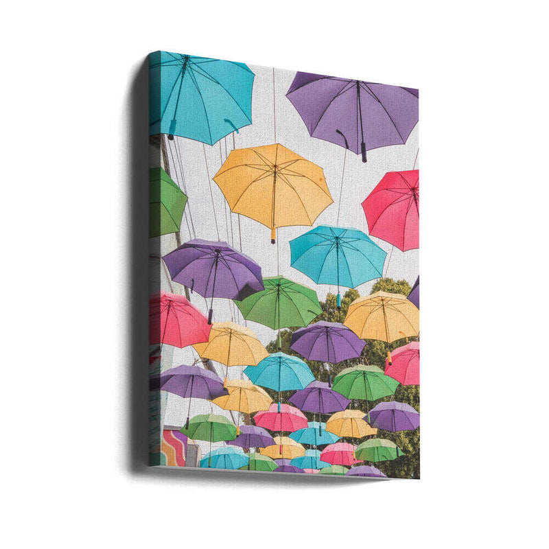 Colorful Umbrellas - Stretched Canvas, Poster or Fine Art Print I Heart Wall Art