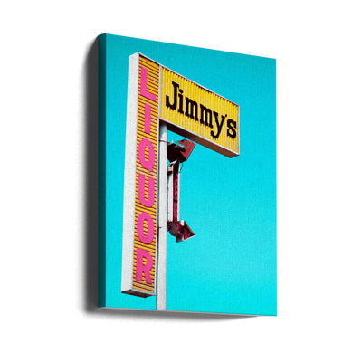 Jimmy's Liquor Sign - Stretched Canvas, Poster or Fine Art Print I Heart Wall Art