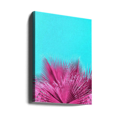 Electric Pink Palm Fronds - Stretched Canvas, Poster or Fine Art Print I Heart Wall Art