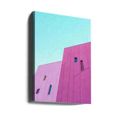 Saguaro Hotel Pink Building Walls - Stretched Canvas, Poster or Fine Art Print I Heart Wall Art