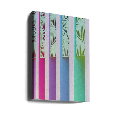 Rainbow Color Wall at The Saguaro - Stretched Canvas, Poster or Fine Art Print I Heart Wall Art