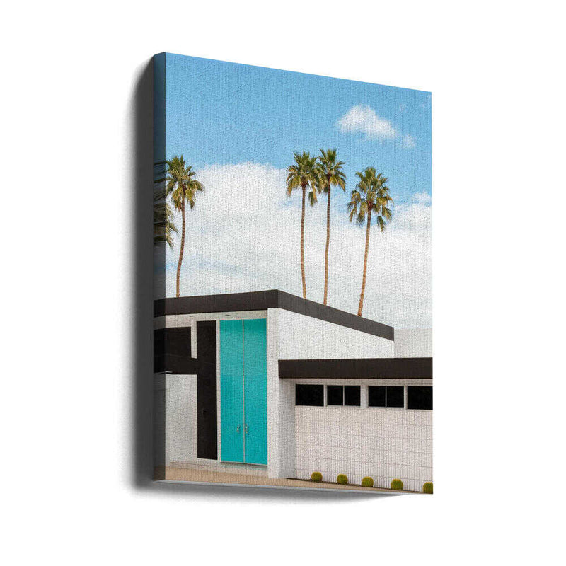 Turquoise Blue Doors on a Modern Home - Stretched Canvas, Poster or Fine Art Print I Heart Wall Art