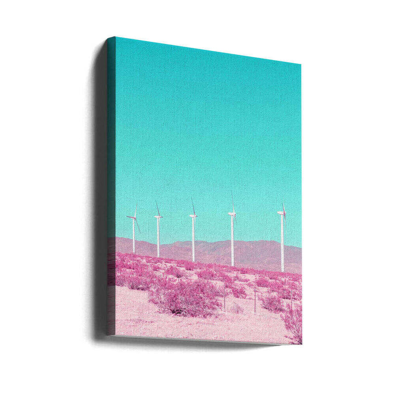 Palm Springs Windmills in the Desert - Stretched Canvas, Poster or Fine Art Print I Heart Wall Art