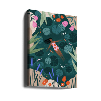 Wild Swimming - Stretched Canvas, Poster or Fine Art Print I Heart Wall Art