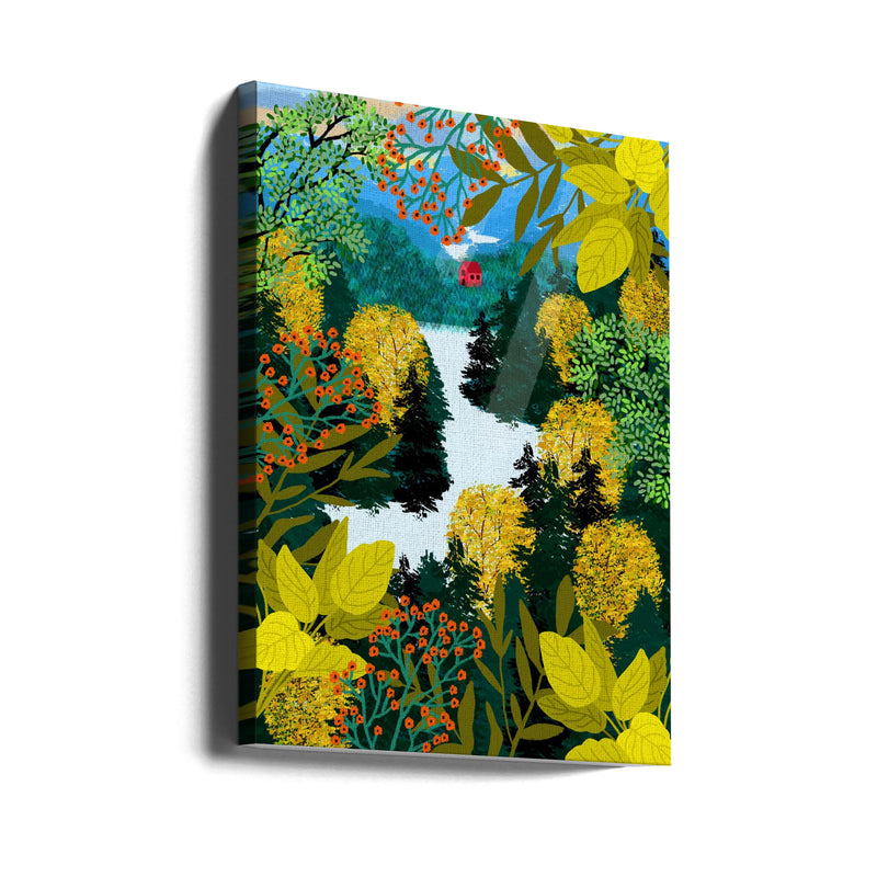 9933x14043 Din 127 View From the Mountain - Stretched Canvas, Poster or Fine Art Print I Heart Wall Art