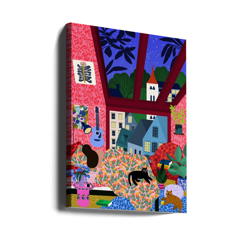 9933x14043 Din Sleeping 142 With a View.png - Stretched Canvas, Poster or Fine Art Print I Heart Wall Art