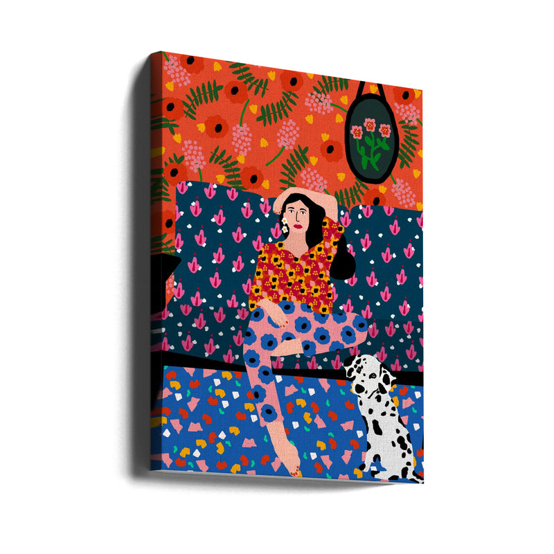 9933x14043 Din 138 Girl In the Sofa.png - Stretched Canvas, Poster or Fine Art Print I Heart Wall Art