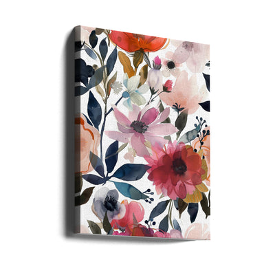 Watercolor Floral No. 5 - Stretched Canvas, Poster or Fine Art Print I Heart Wall Art