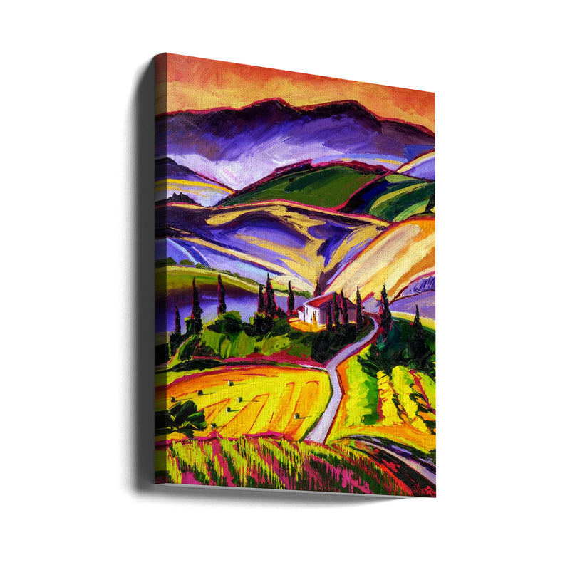 Tuscan Vineyard - Stretched Canvas, Poster or Fine Art Print I Heart Wall Art