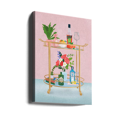 Bar Cart - Stretched Canvas, Poster or Fine Art Print I Heart Wall Art
