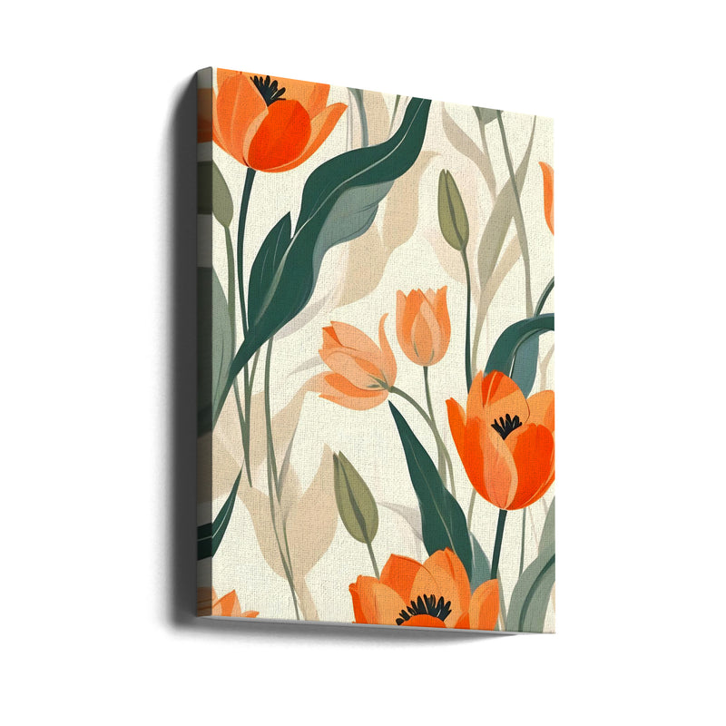 Orange Tulips - Stretched Canvas, Poster or Fine Art Print I Heart Wall Art