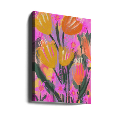 Wild Flower Field - Stretched Canvas, Poster or Fine Art Print I Heart Wall Art