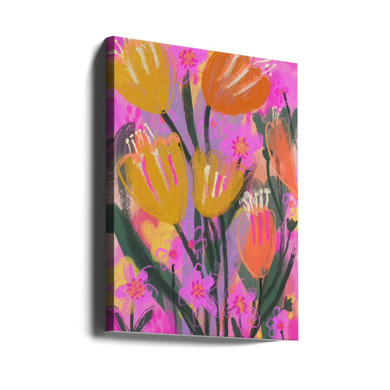 Wild Flower Field - Stretched Canvas, Poster or Fine Art Print I Heart Wall Art