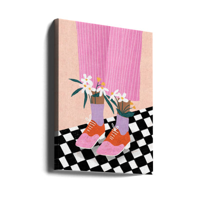 Floral Socks - Stretched Canvas, Poster or Fine Art Print I Heart Wall Art