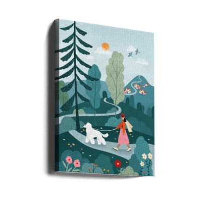 Poodle Walk - Stretched Canvas, Poster or Fine Art Print I Heart Wall Art