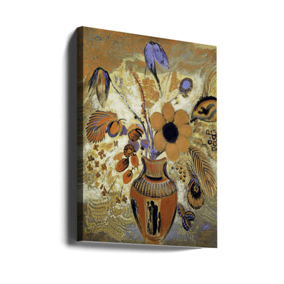 Etruscan Vase With Flowers - Stretched Canvas, Poster or Fine Art Print I Heart Wall Art