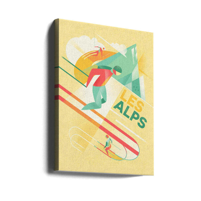 Retro Ski - Stretched Canvas, Poster or Fine Art Print