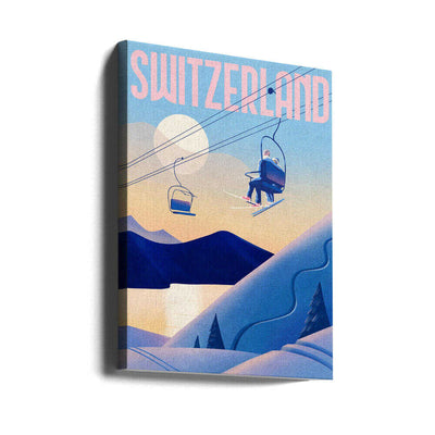 Ski Switzerland - Stretched Canvas, Poster or Fine Art Print