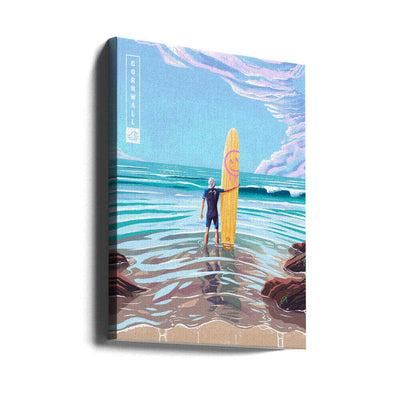 Surf Cornwall - Stretched Canvas, Poster or Fine Art Print
