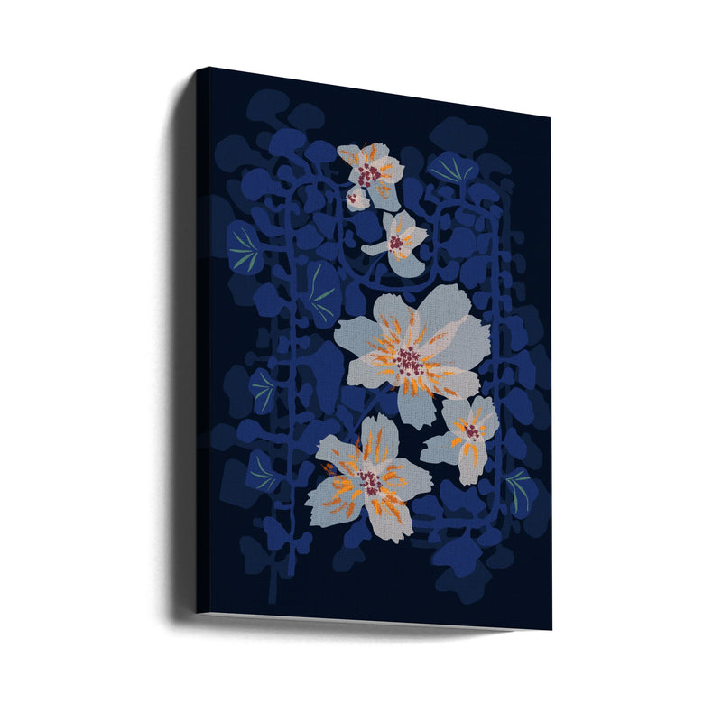 Orchids Shadow Blue Notes - Stretched Canvas, Poster or Fine Art Print I Heart Wall Art