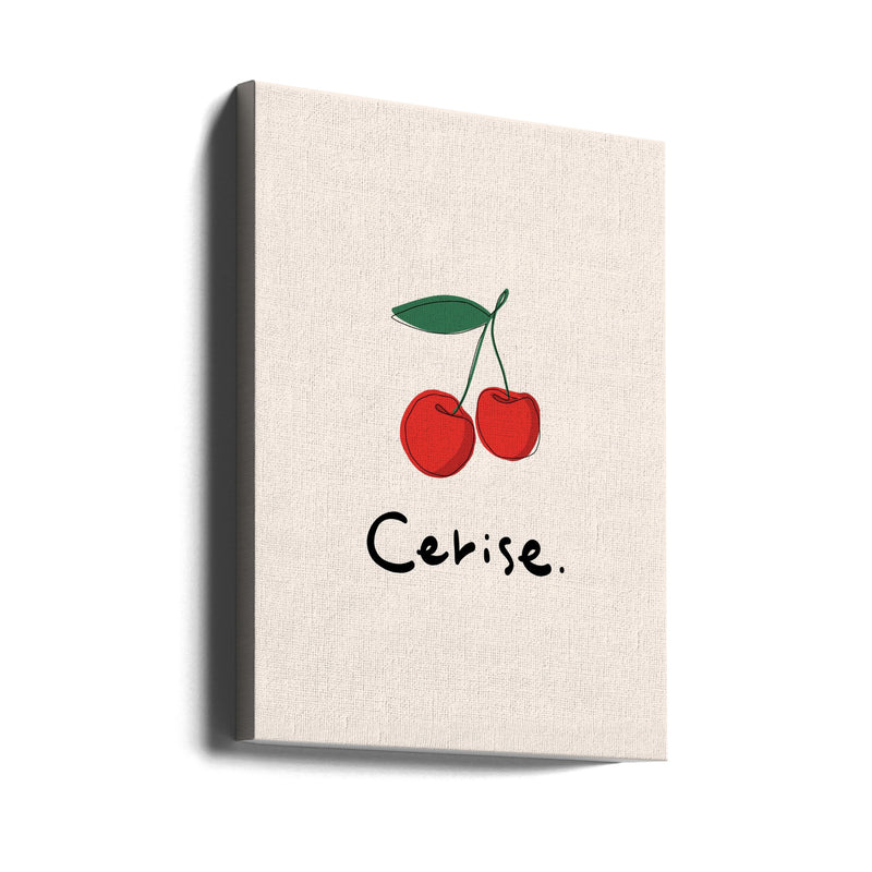Modern French Fruits Collection &quot;Cherry / Cerise&quot; - Stretched Canvas, Poster or Fine Art Print I Heart Wall Art