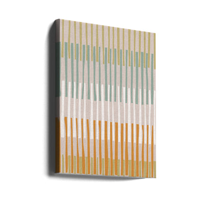 Block print geometrics stripes earthy - Stretched Canvas, Poster or Fine Art Print I Heart Wall Art