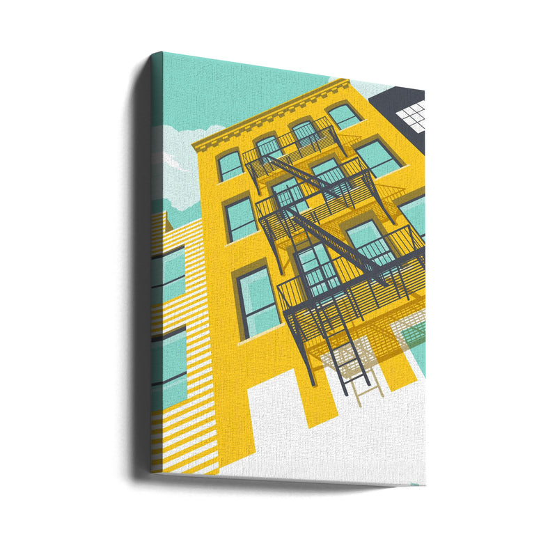 NYC Brooklyn Yellow - Stretched Canvas, Poster or Fine Art Print I Heart Wall Art