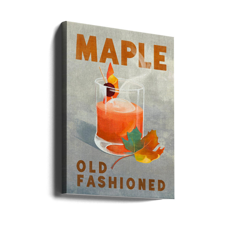 Maple Old Fashioned Cocktail - Stretched Canvas, Poster or Fine Art Print I Heart Wall Art