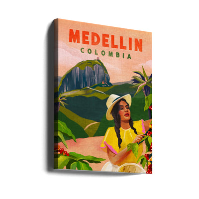 Medellin Colombia Travel Poster - Stretched Canvas, Poster or Fine Art Print I Heart Wall Art