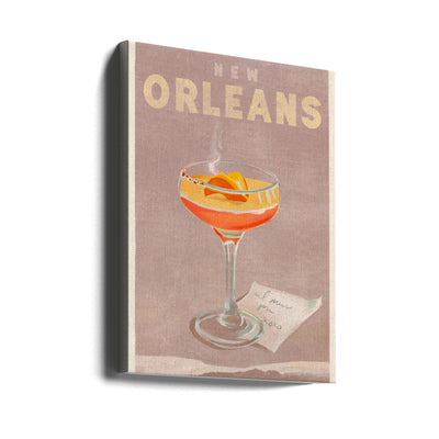 New Orleans Cocktail Travel Poster - Stretched Canvas, Poster or Fine Art Print I Heart Wall Art